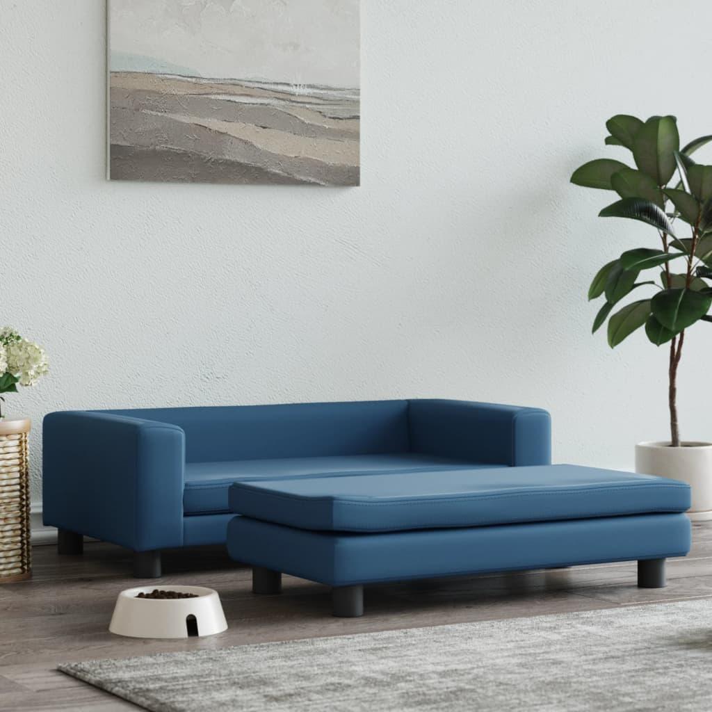 Hundeseng Med Forlængelse 100x50x30 Velour Blå