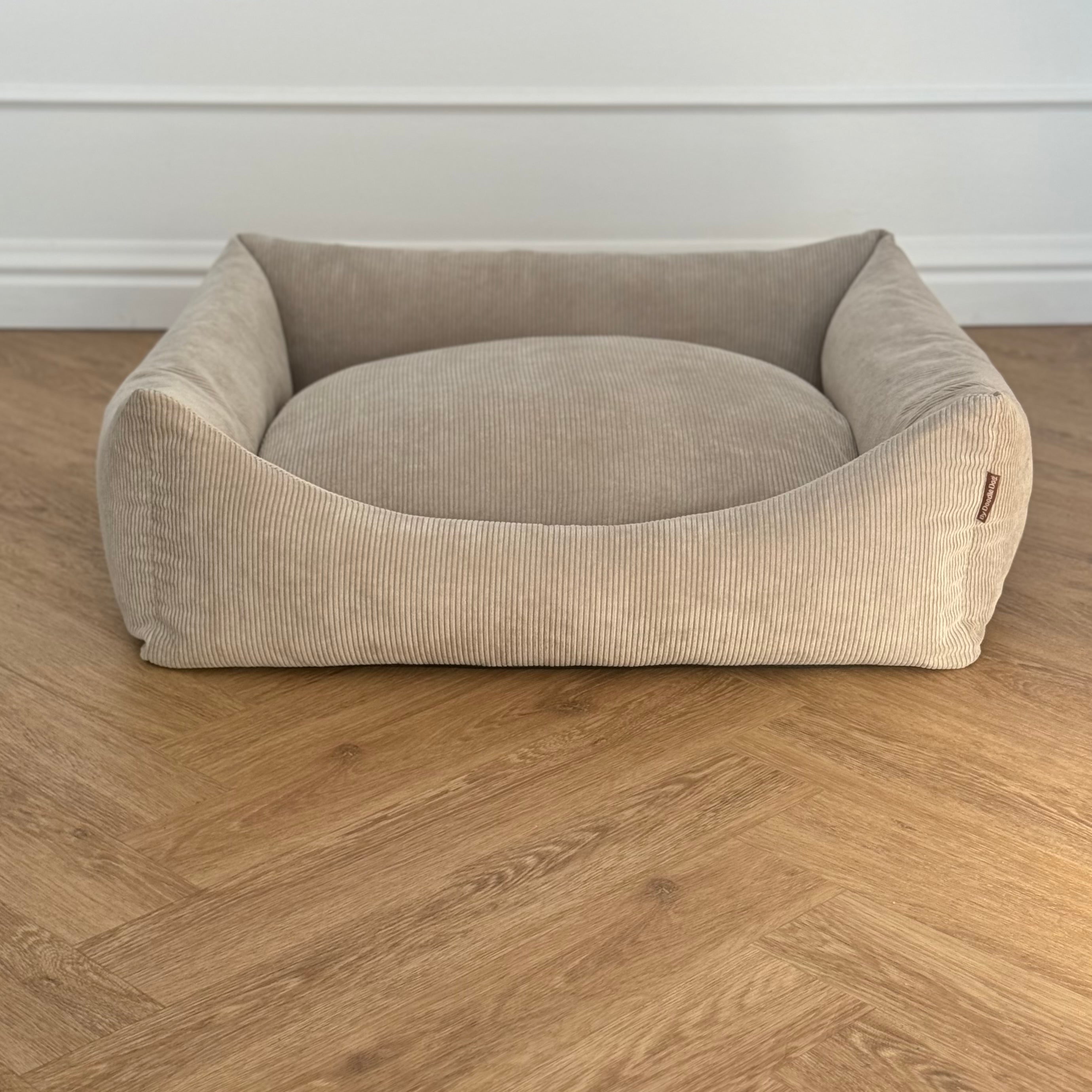 Bjørk Hundekurv Smal Fløjl Beige