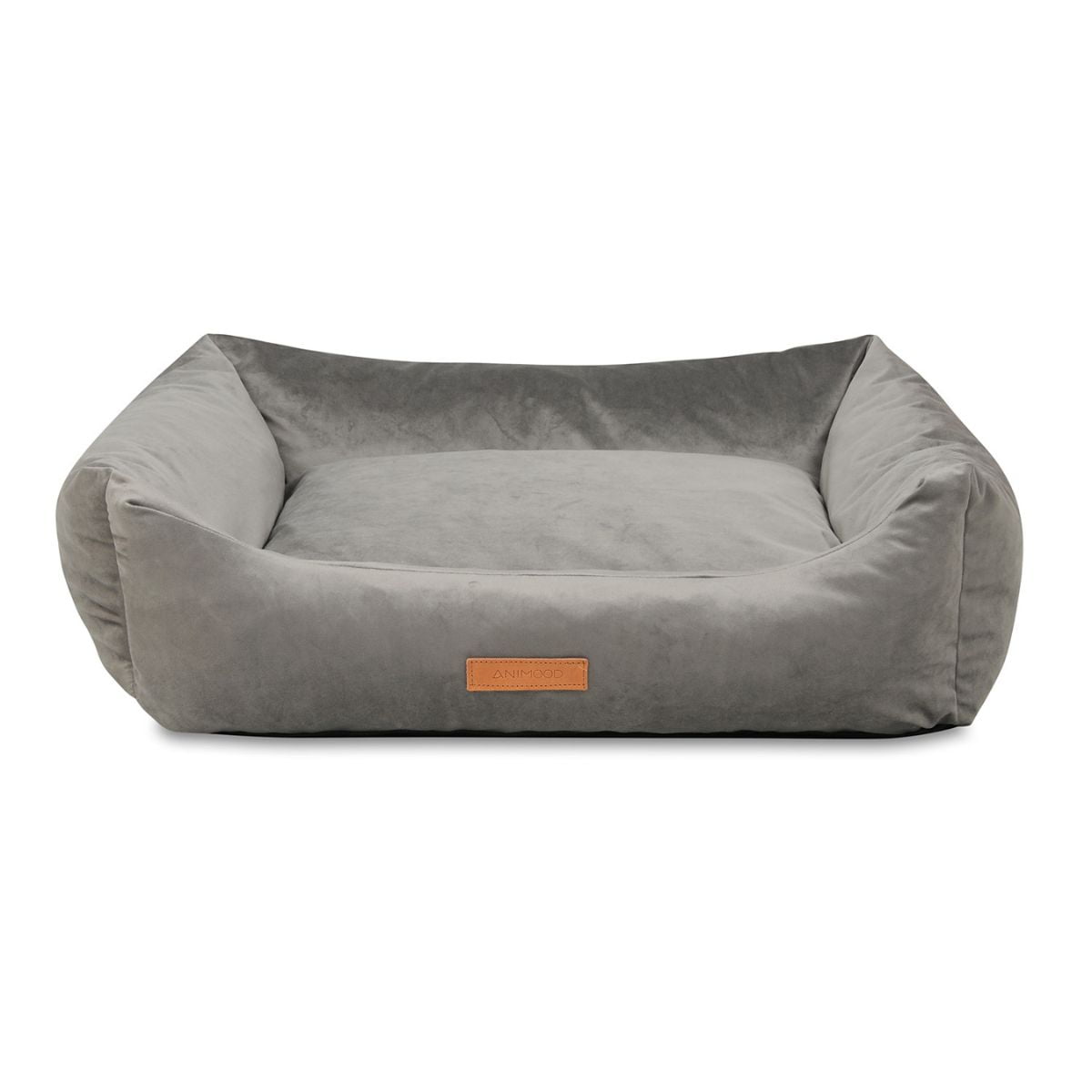 Animood Alex Hundeseng Rektangulær Grå Fløjl Stof 66x79