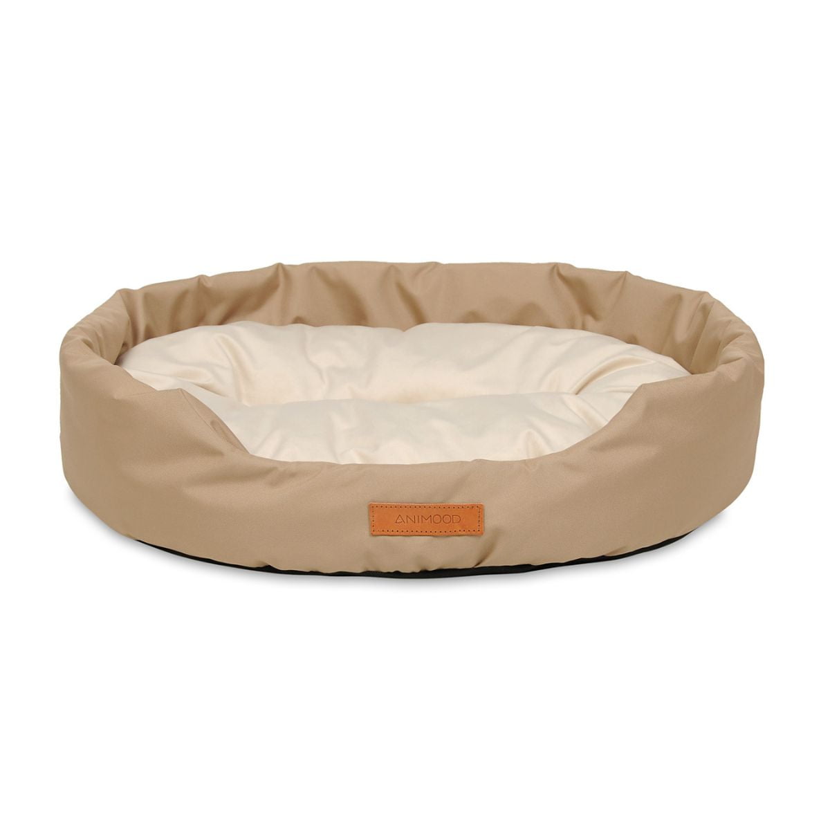 Animood Mia Hundeseng Oval Beige Fløjl Stof 62x51