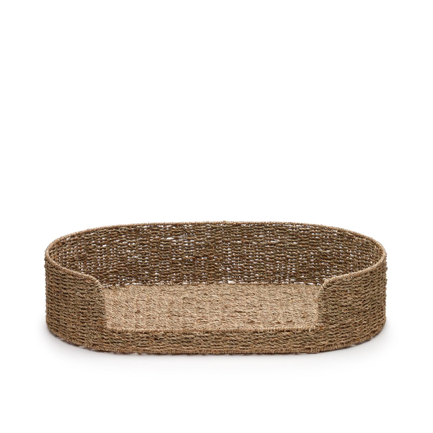 Kave Home Fliicker Hundekurv Oval Natur Søgræs 80x45