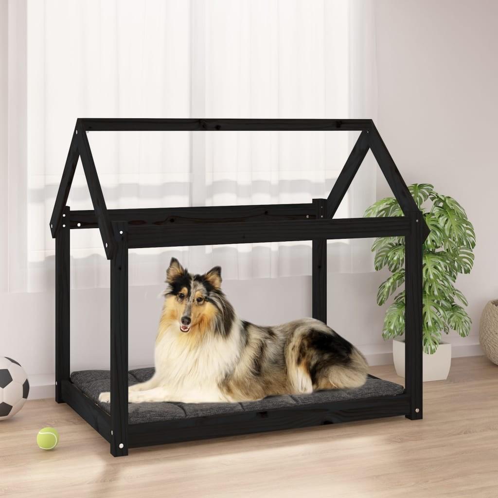 Hundeseng 101x70x90 Massivt Fyrretræ Sort