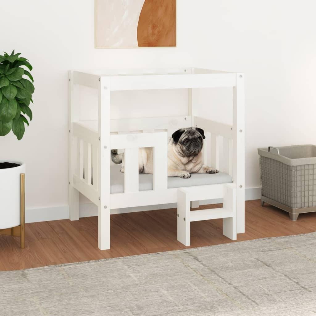 Hundeseng 5x50 5x70 Massivt Fyrretræ Hvid