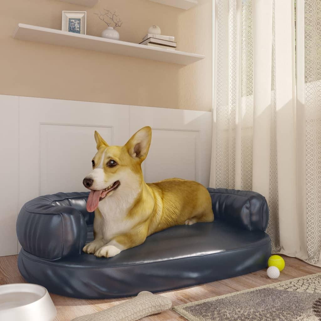 Ergonomisk Hundeseng 75x53 Skum Kunstlæder Mørkeblå