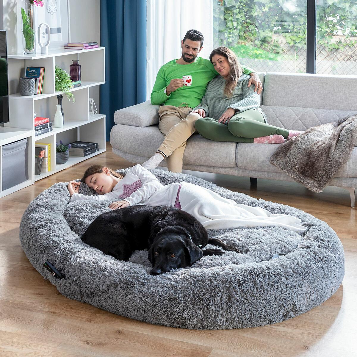 Human Dog Bed Hundeseng Til Mennesker Grå