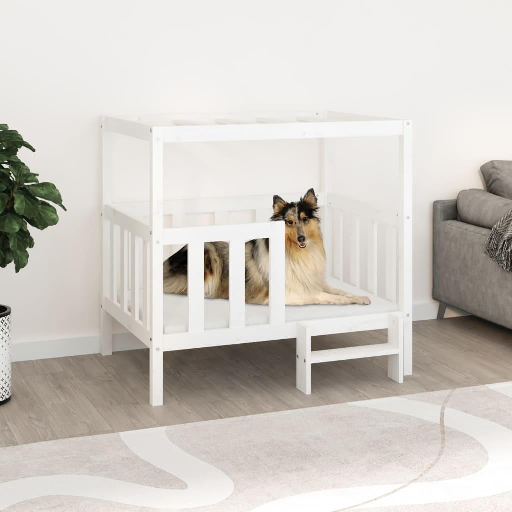 Hundeseng 105 5x83 5x100 Massivt Fyrretræ Hvid