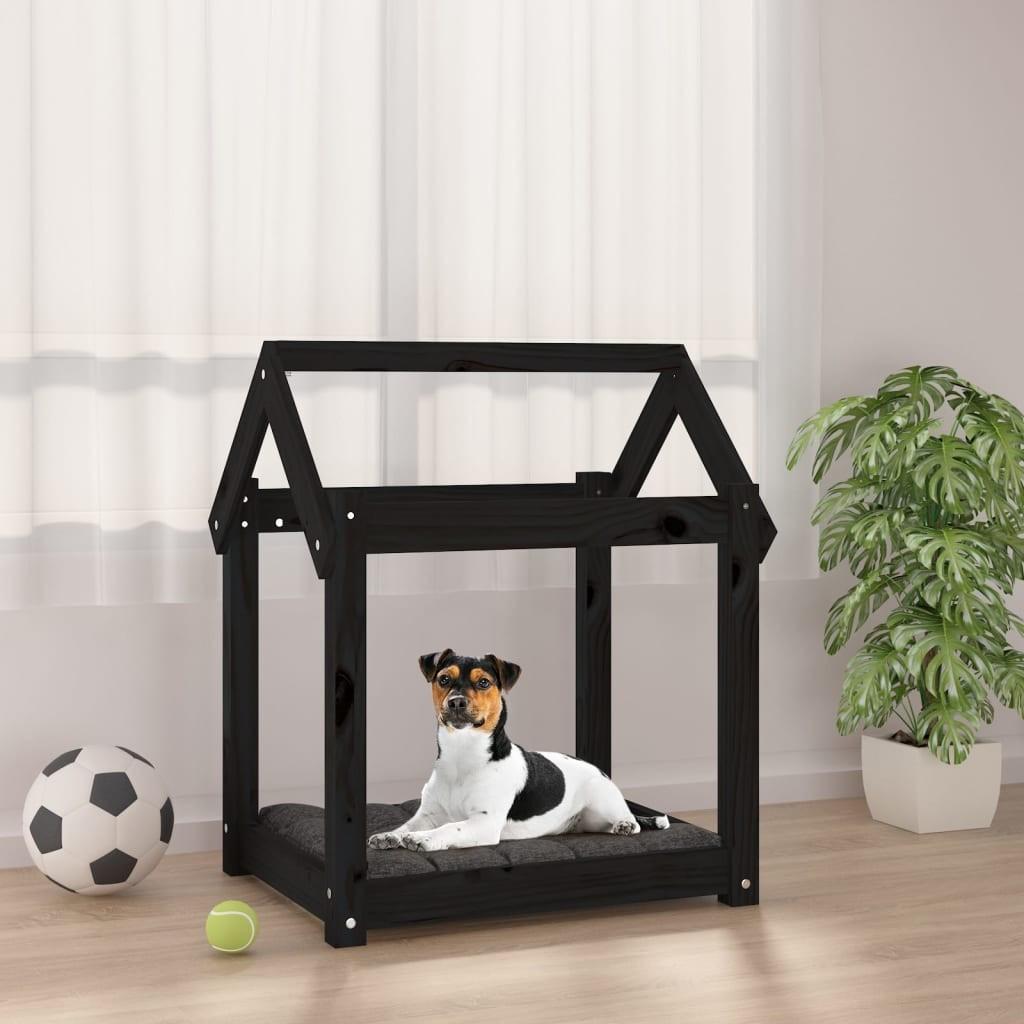 Hundeseng Træ   Massivt Fyrretræ Sort