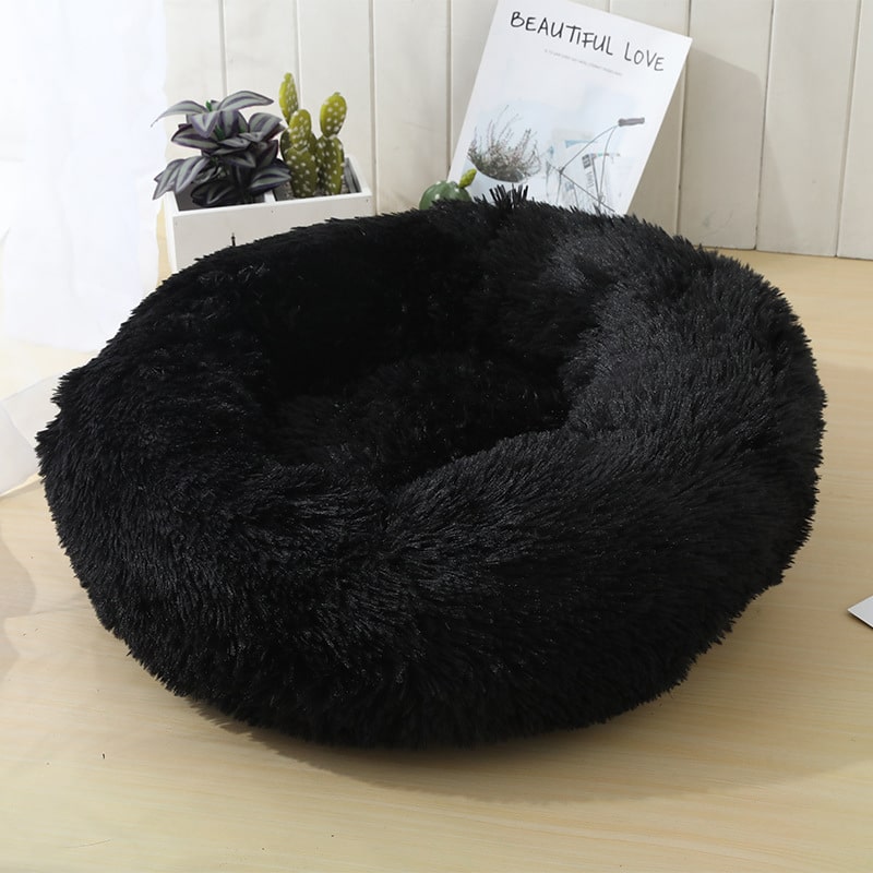 Blød Beroligende Donut Hundeseng Mange Farver Sort