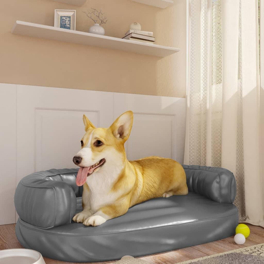 Ergonomisk Hundeseng Kunstlæder  Grå