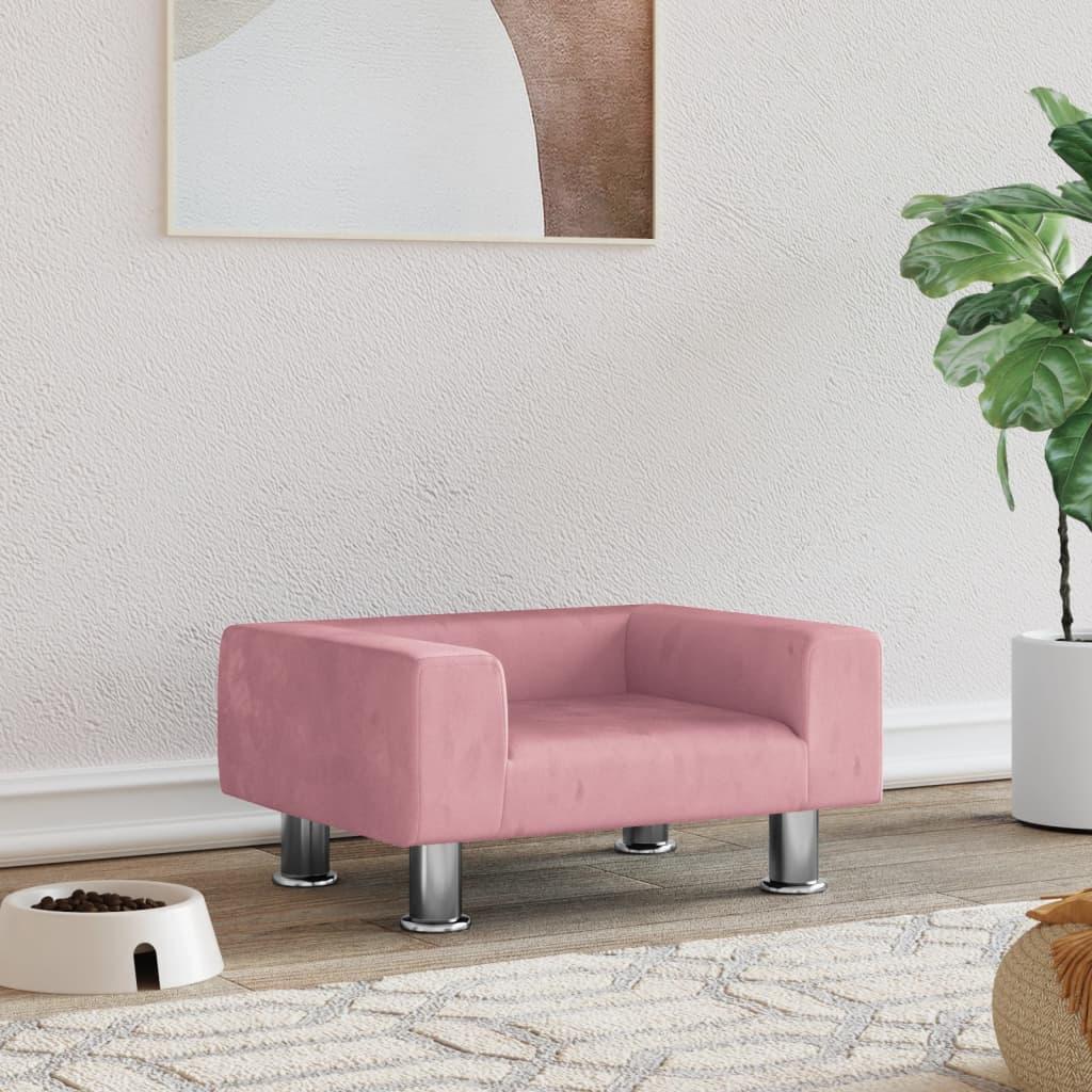 Hundesofa Velour Lyserød