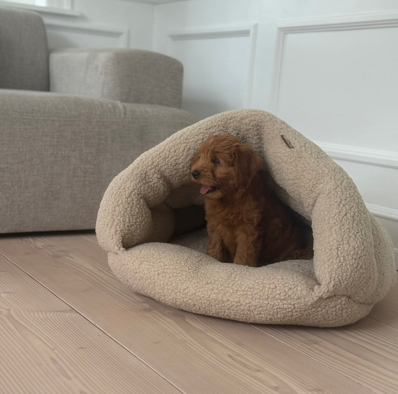 Elfe Hule Hundekurven Natur Sherpa Fleece