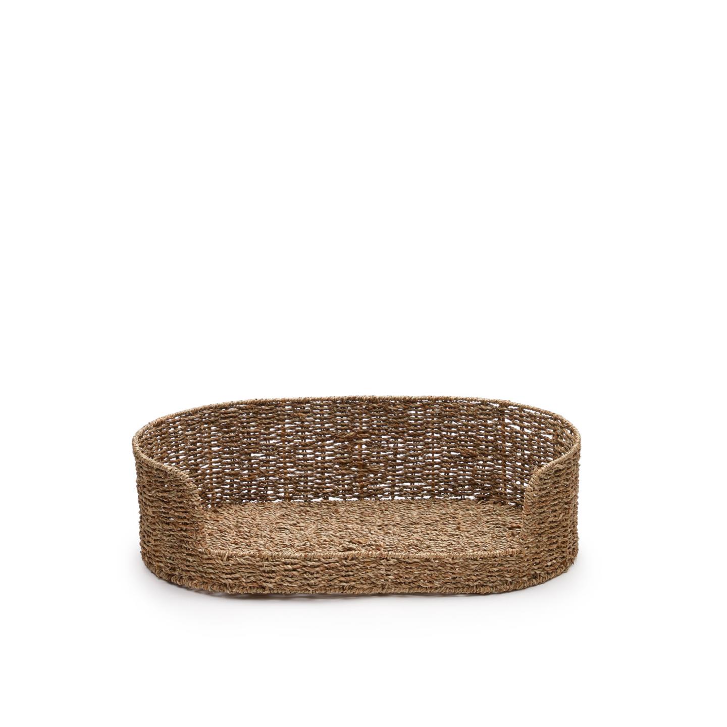 Kave Home Fliicker Hundekurv Oval Natur Søgræs 60x35
