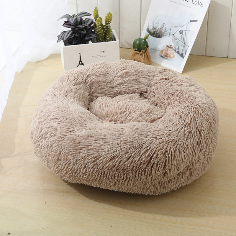 Blød Beroligende Donut Hundeseng Mange Farver Beige