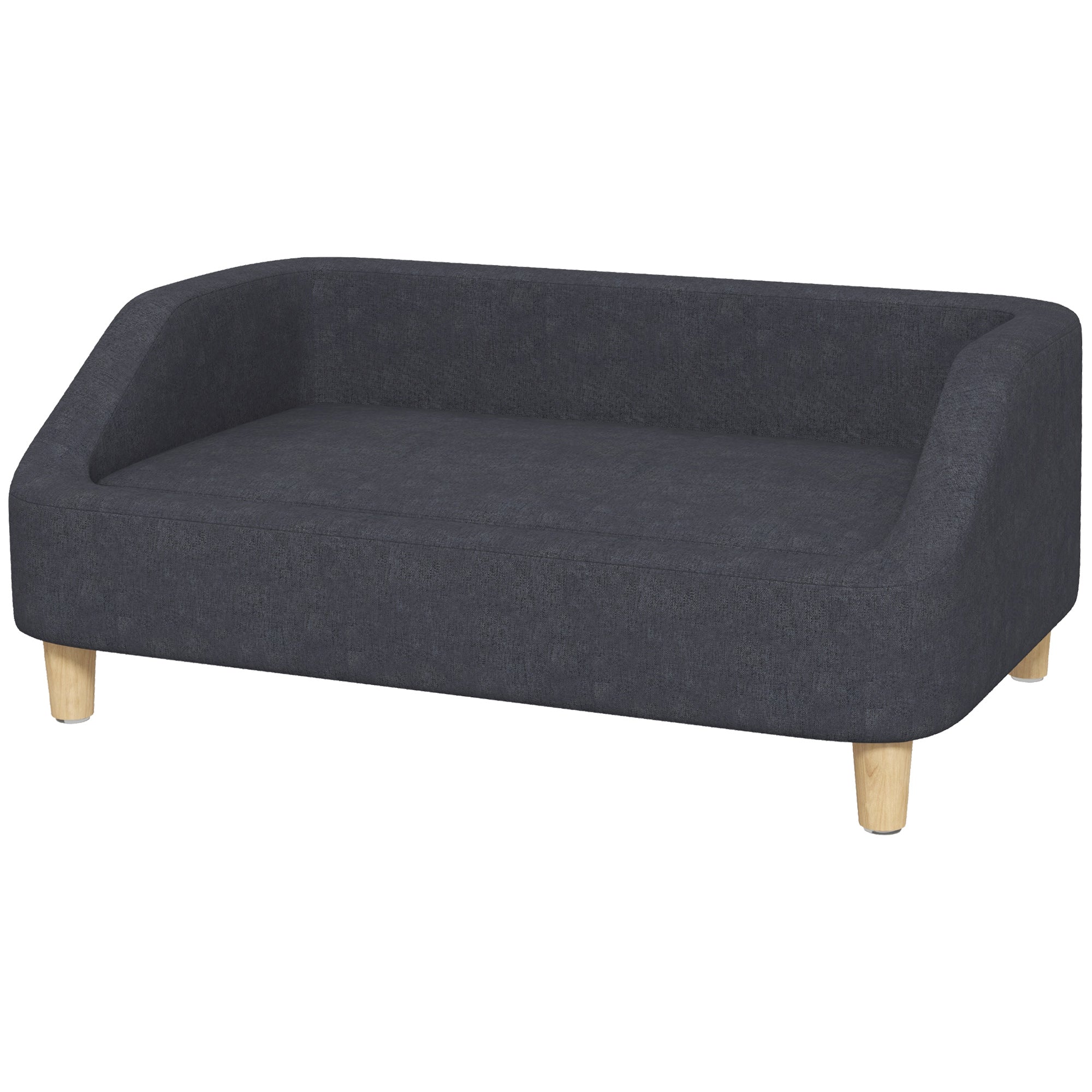 Hundesofa Kæledyrssofa Kattesofa Hundeseng Til Mellemstore Store Hunde Hundesofa Med Forhøjet Design Hundestol Med Træben Mørkegrå