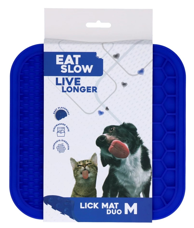 Eat Slow Live Longer Slikkemåtte Duo Blå